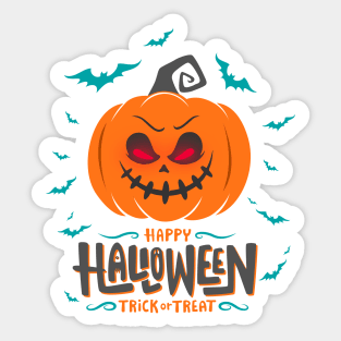 Halloween Scary Evil Pumpkin Funny Pumpkin Head Sticker